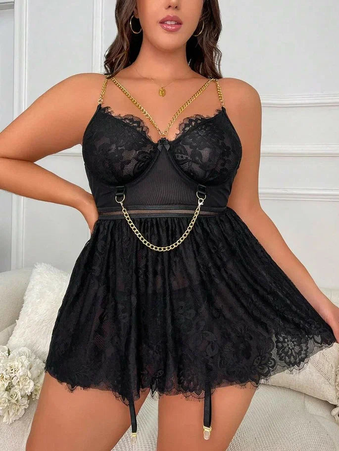 Büyük Beden Dantel Babydoll